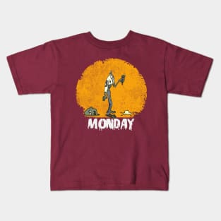 Monday Zombie (Dark) Kids T-Shirt